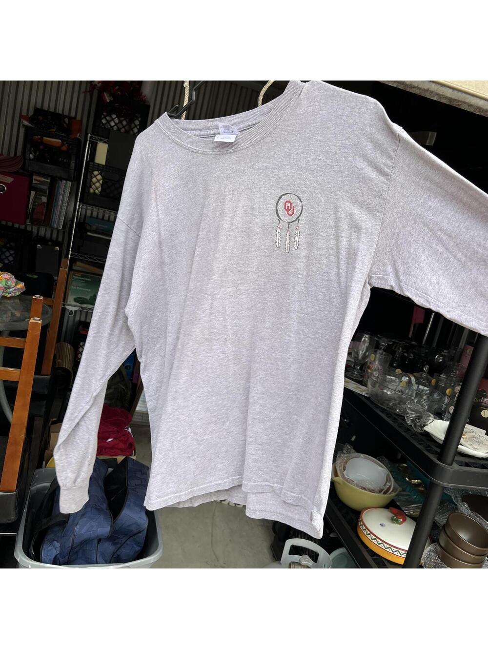 Gildan Ultra Cotton Long Sleeve T-Shirt with OU Dreamcatcher Logo - LG